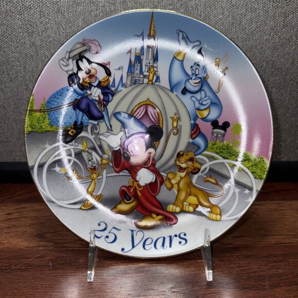 Disney Other - Vintage Walt Disney World 25 Years Collector's Plate Magic Kingdom 1996
